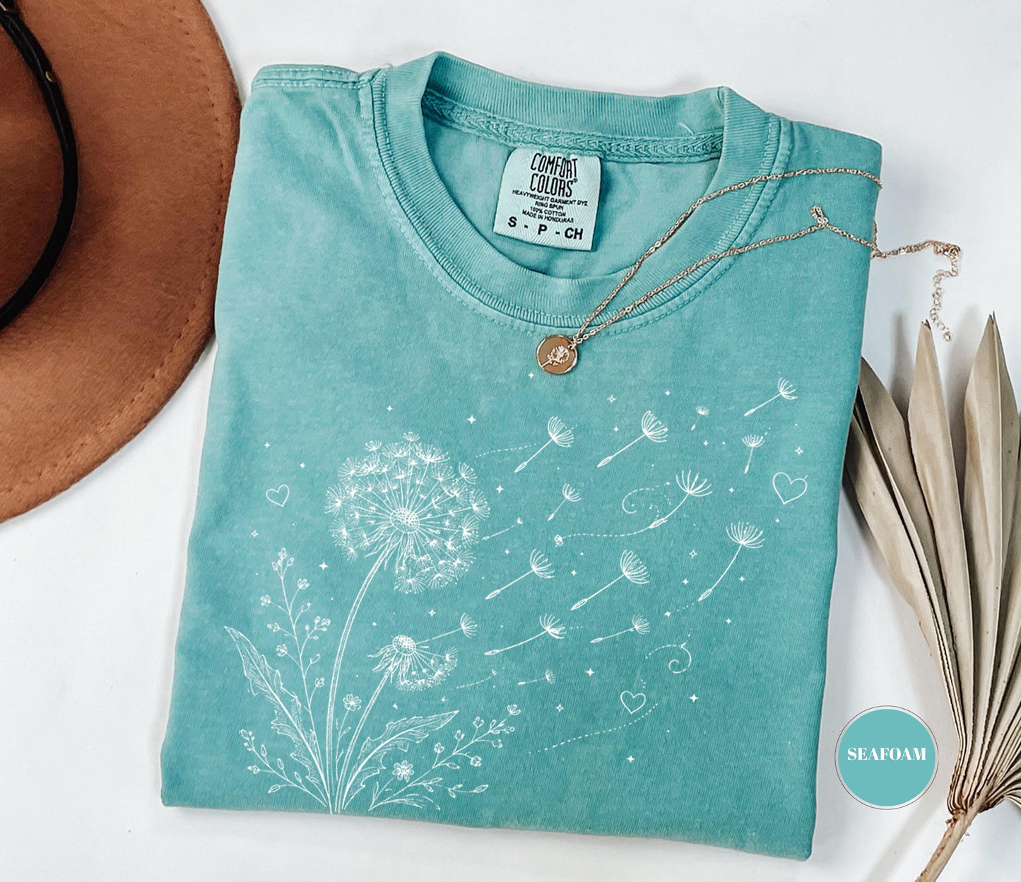 Dandelion Wildflower Comfort Colors® T-Shirt, Boho Floral Tshirt, Wish Flower Graphic Tee, Cottagecore Nature Gift, Whimsical Botanical Top