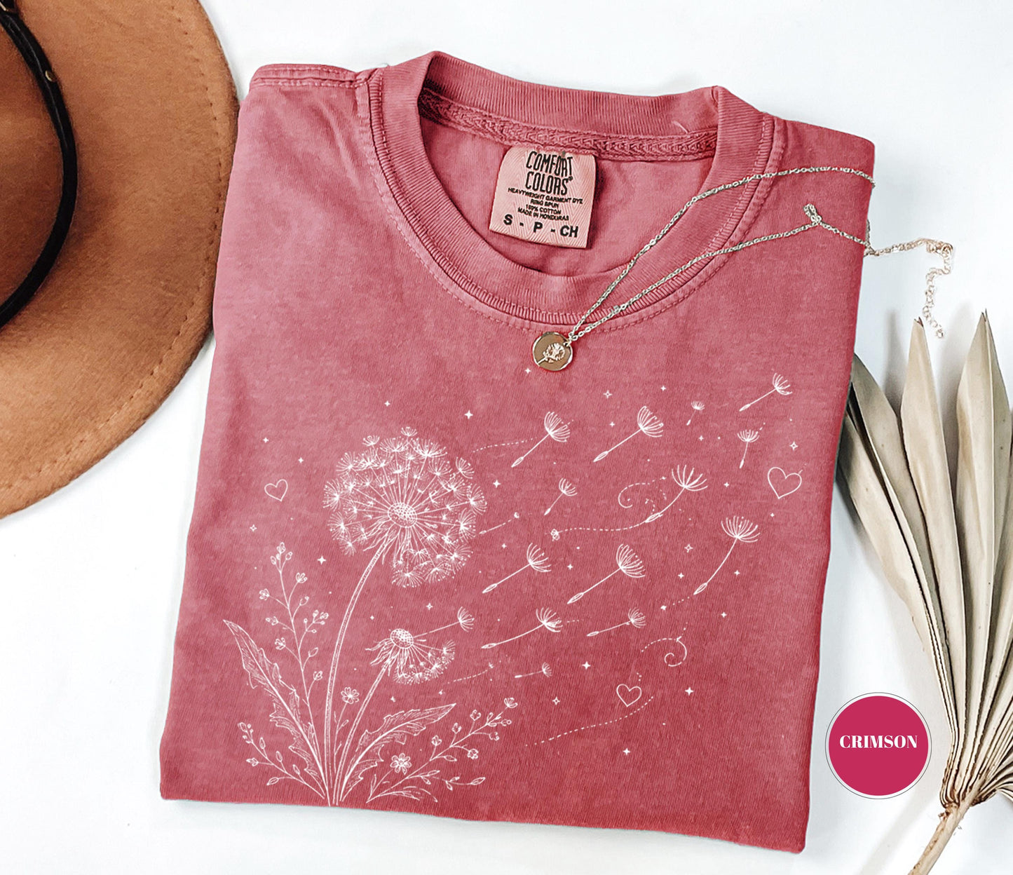 Dandelion Wildflower Comfort Colors® T-Shirt, Boho Floral Tshirt, Wish Flower Graphic Tee, Cottagecore Nature Gift, Whimsical Botanical Top