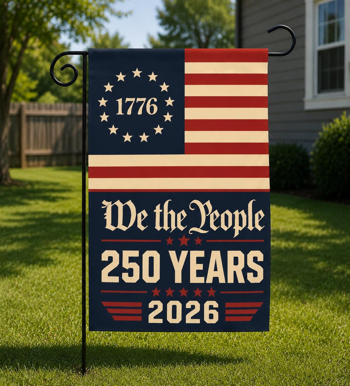 USA 250th Anniversary Garden Flag, We The People Patriotic Yard Decor, Independence Day Outdoor Flag, 4th of July Celebration Gift