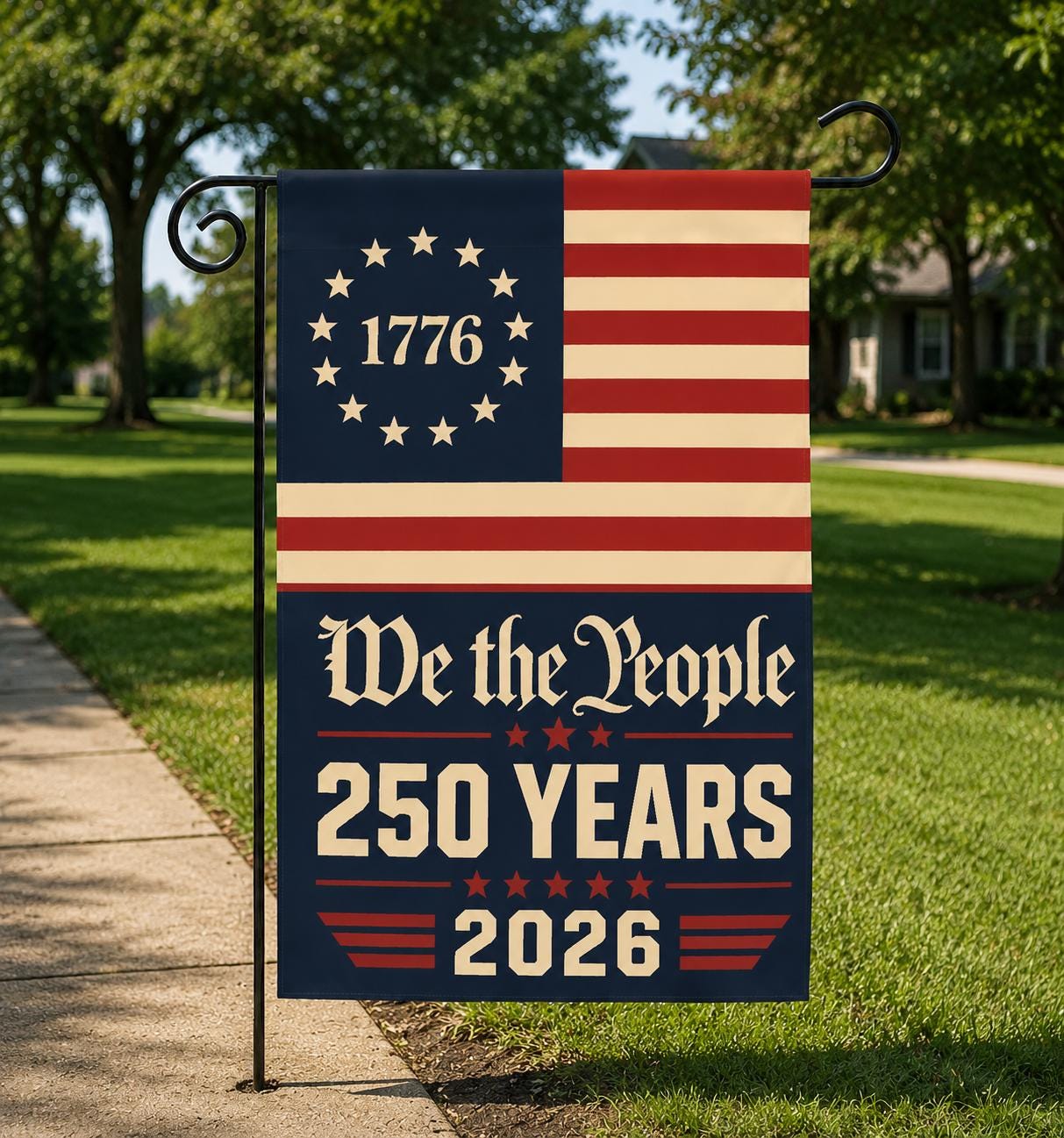 USA 250th Anniversary Garden Flag, We The People Patriotic Yard Decor, Independence Day Outdoor Flag, 4th of July Celebration Gift