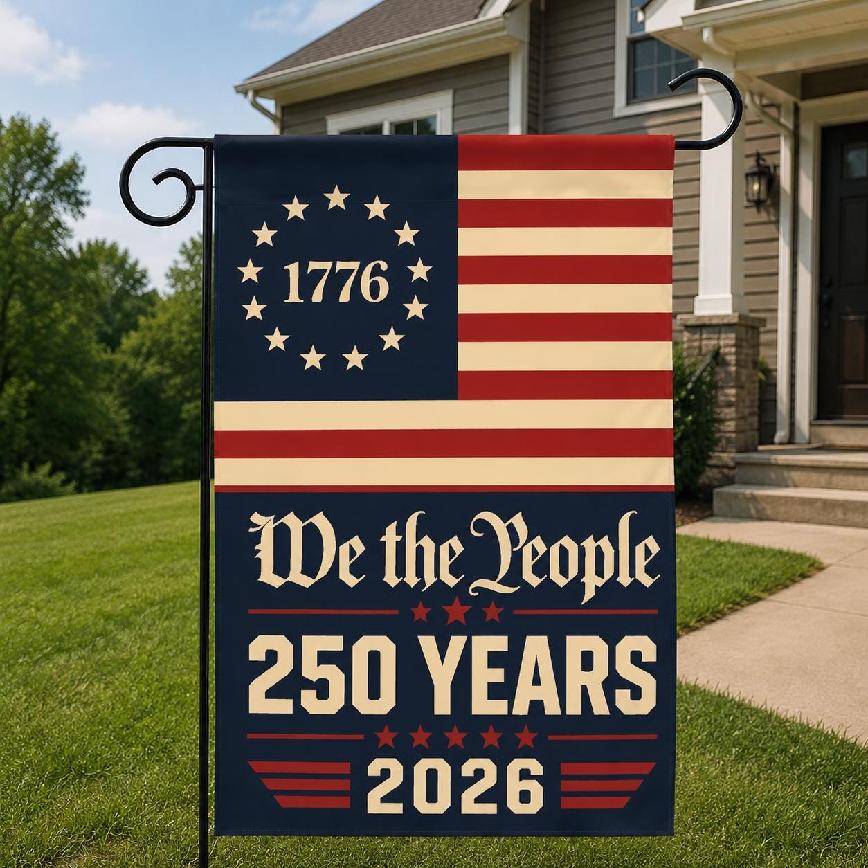 USA 250th Anniversary Garden Flag, We The People Patriotic Yard Decor, Independence Day Outdoor Flag, 4th of July Celebration Gift