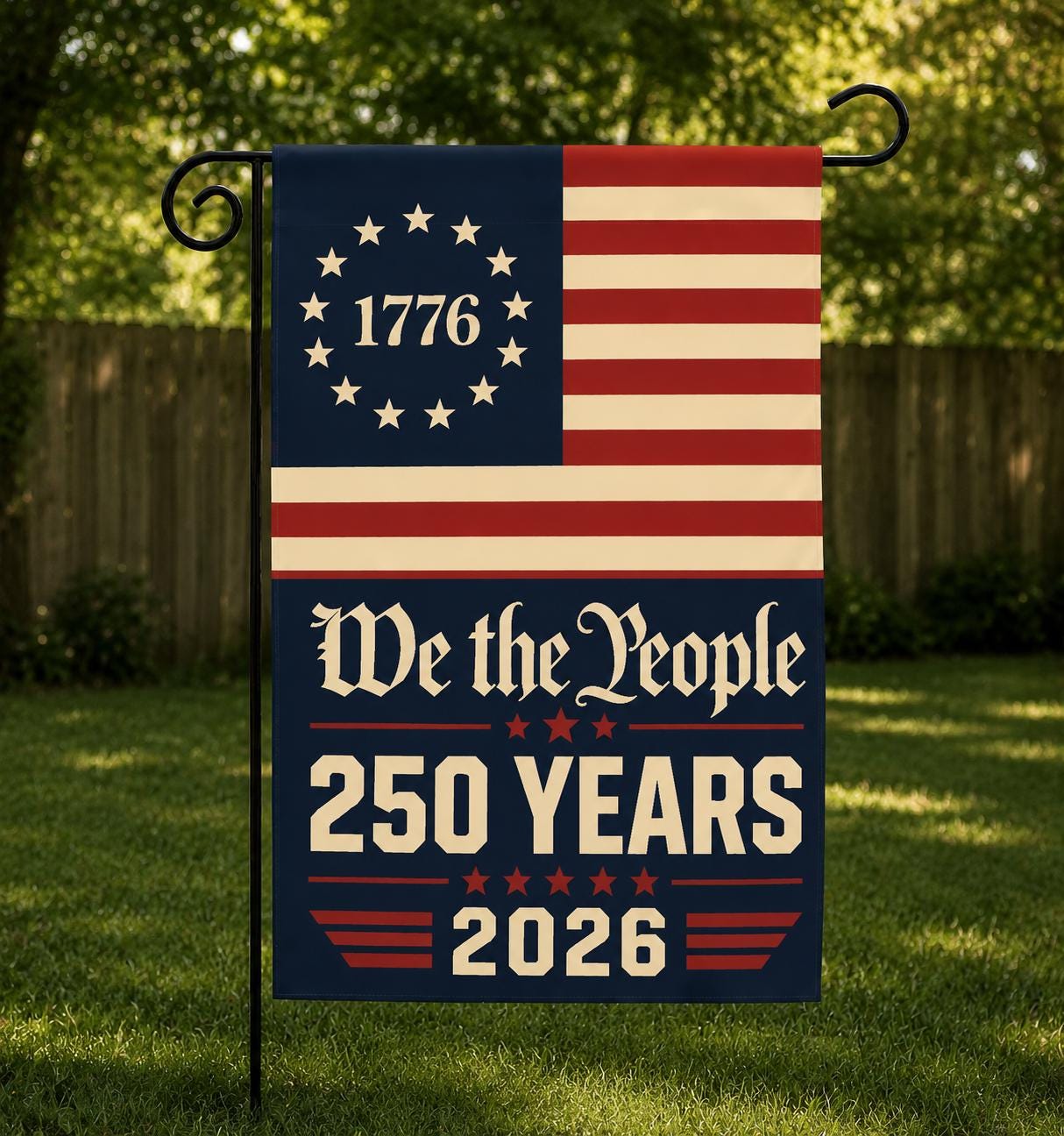 USA 250th Anniversary Garden Flag, We The People Patriotic Yard Decor, Independence Day Outdoor Flag, 4th of July Celebration Gift