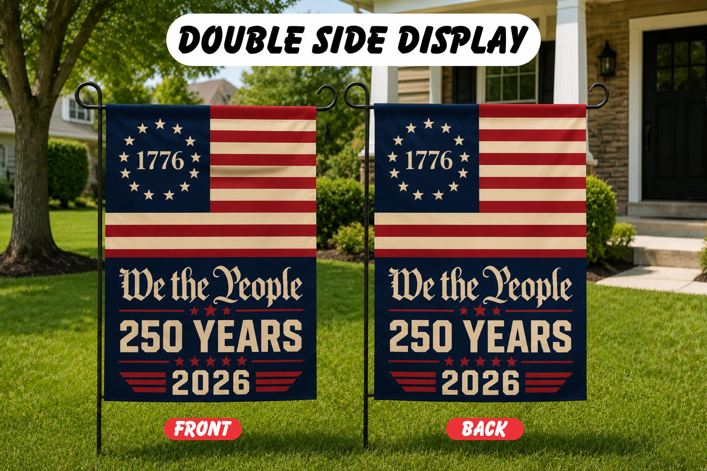 USA 250th Anniversary Garden Flag, We The People Patriotic Yard Decor, Independence Day Outdoor Flag, 4th of July Celebration Gift