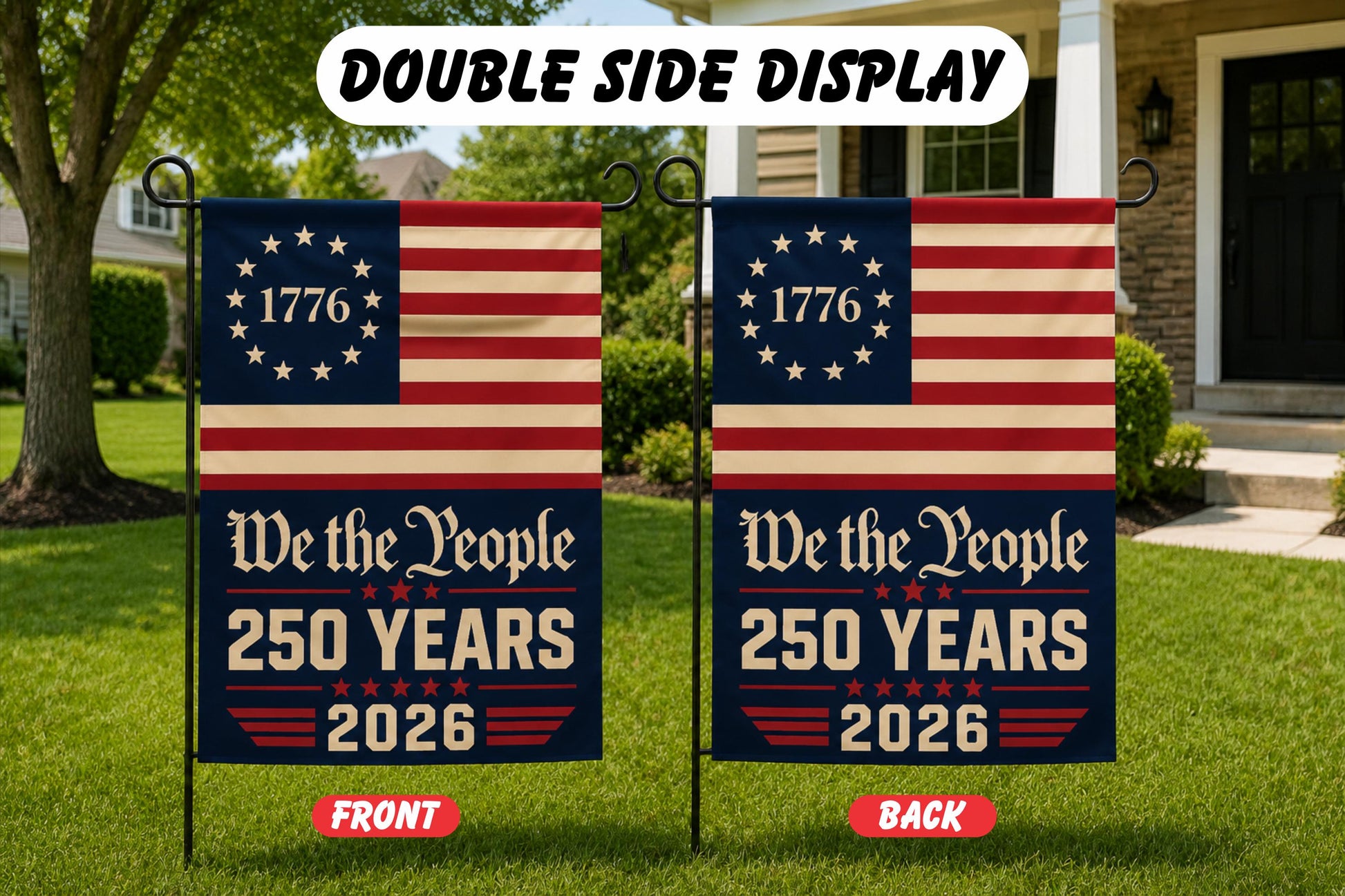 USA 250th Anniversary Garden Flag, We The People Patriotic Yard Decor, Independence Day Outdoor Flag, 4th of July Celebration Gift