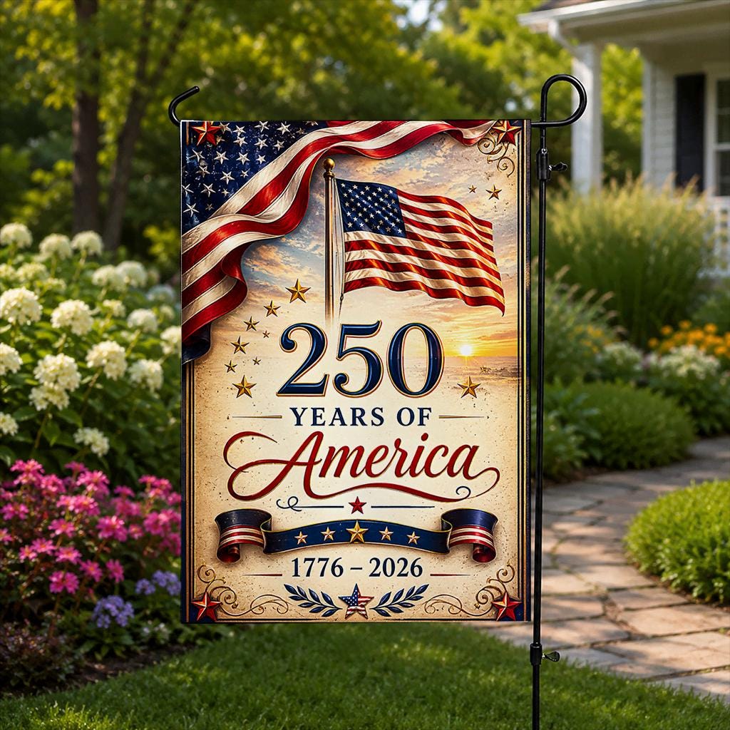 250 Anniversary Usa Flag Made In Usa, Patriotic House Flags 28X40 Double Sided, 250th Anniversary Usa Gifts, 250 Anniversary Usa Yard Flag