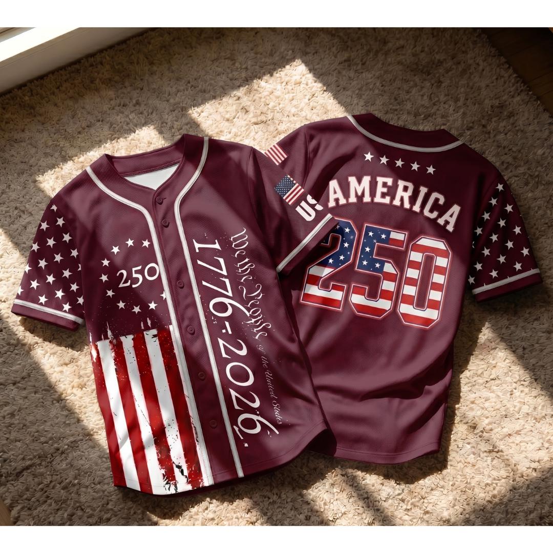 Custom 250 Years We The People Baseball Jersey 1776-2026, 4th of July Gift, Patriotic Gift