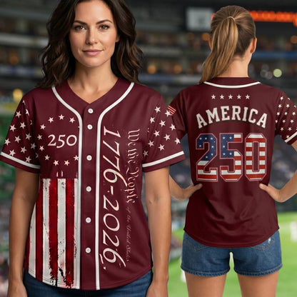 Custom 250 Years We The People Baseball Jersey 1776-2026, 4th of July Gift, Patriotic Gift