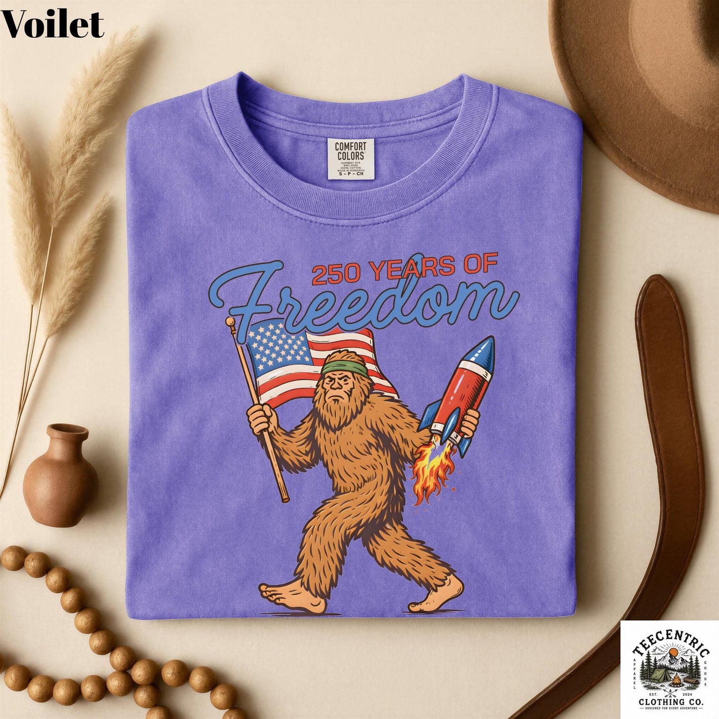 Bigfoot America 250 Shirt 250 Years of Freedom Tee Patriotic Sasquatch Shirt Funny 4th of July Shirt 1776 2026 USA Shirt