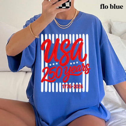 Comfort Colors USA Shirt America 250th Anniversary Semiquincentennial Gift USA 250 Years 4th of July Tshirt US 250 Years foj T-Shirt for Kid