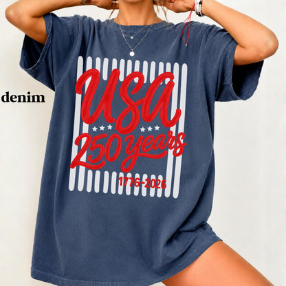 Comfort Colors USA Shirt America 250th Anniversary Semiquincentennial Gift USA 250 Years 4th of July Tshirt US 250 Years foj T-Shirt for Kid