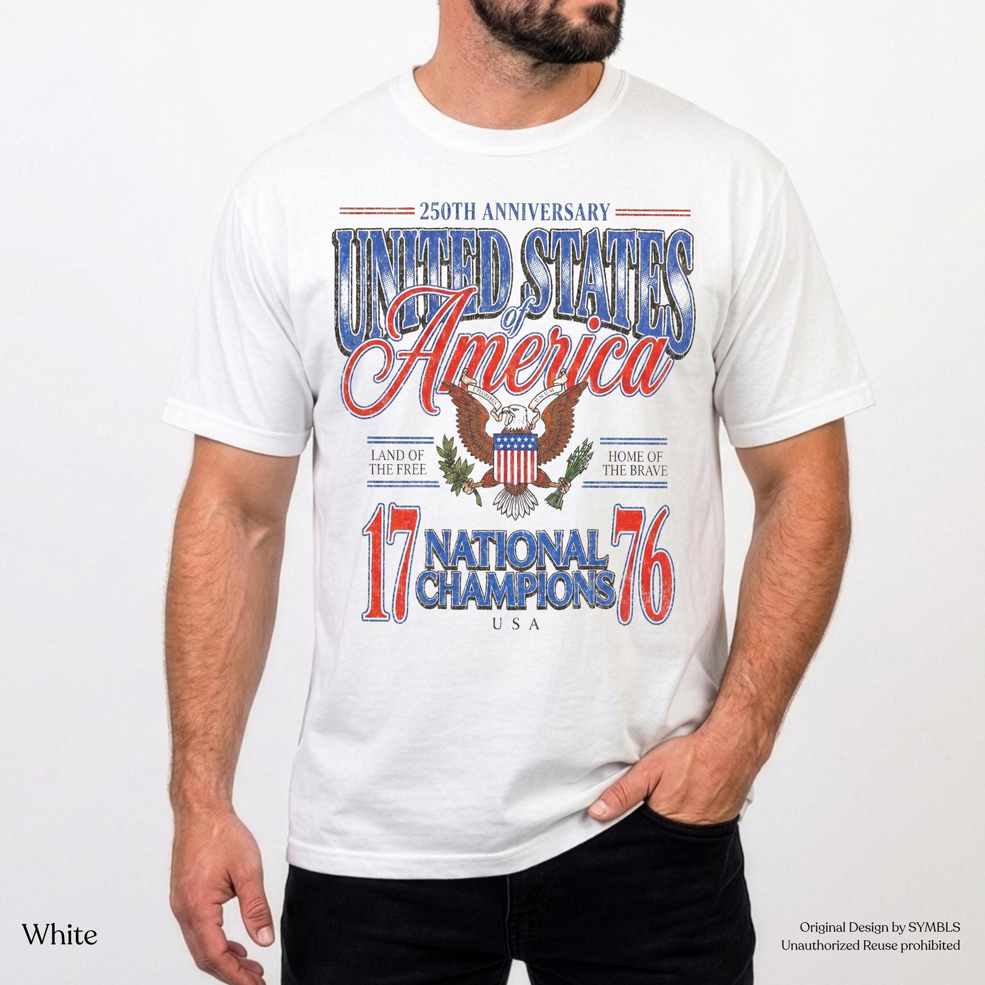 July 4th 1776 National Champions Funny T-Shirt, America 250th Anniversary Oversized Tee, Distressed Americana