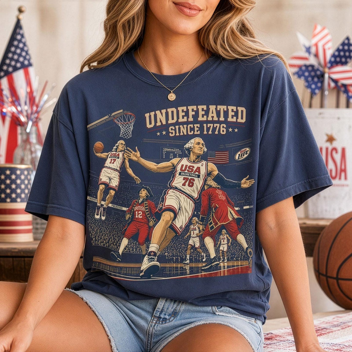 Comfort Colors® 4th of July Tee, Undefeated America Shirt, Funny Founding Fathers T-Shirt, USA Meme, Fourth of July Gift, Independence Day