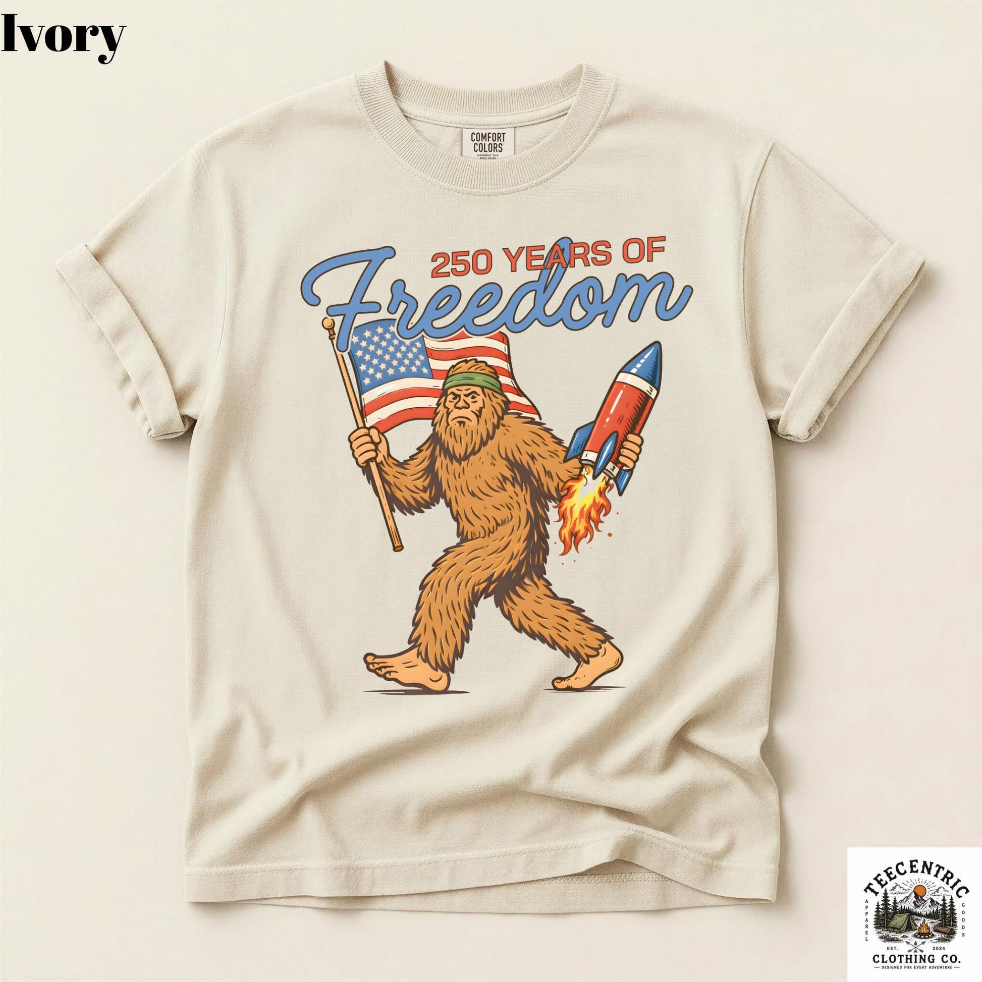 Bigfoot America 250 Shirt 250 Years of Freedom Tee Patriotic Sasquatch Shirt Funny 4th of July Shirt 1776 2026 USA Shirt
