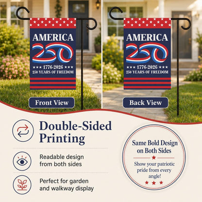 250 Years America Garden & House Flag, America 250 Semiquincentennial Flag