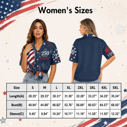 USA 250th Anniversary Mens Hawaiian Shirt, Retro American Flag Button Down, Patriotic 1776-2026 Independence Day Apparel