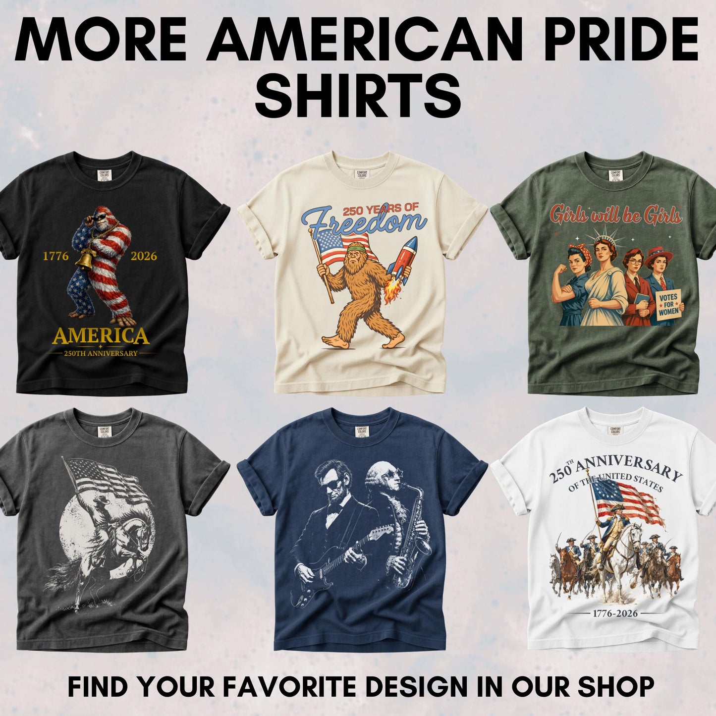 Bigfoot America 250 Shirt 250 Years of Freedom Tee Patriotic Sasquatch Shirt Funny 4th of July Shirt 1776 2026 USA Shirt