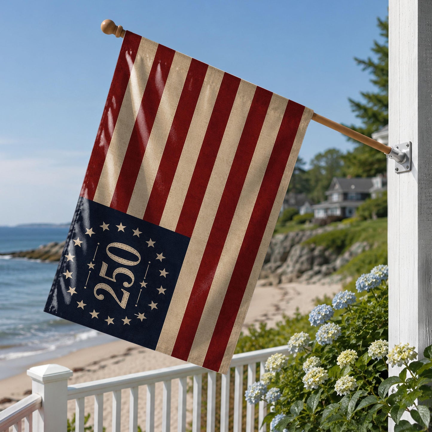 USA 250th Birthday Betsy Ross Flag, America 250 Celebration House Flag, 1776-2026 Patriotic Porch Decor, 13 Star US Anniversary Flag