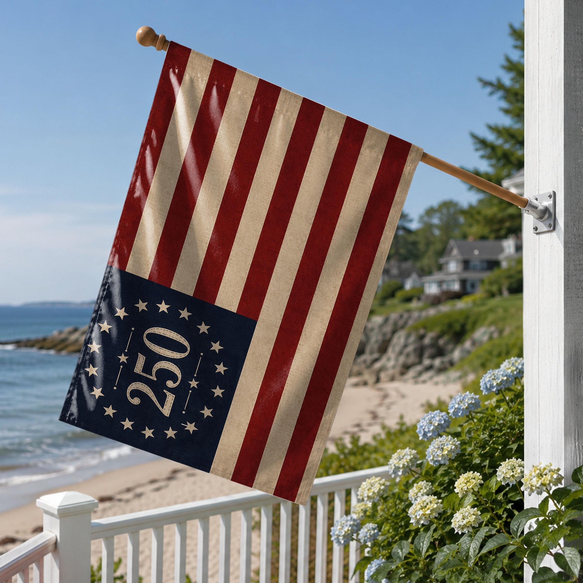 USA 250th Birthday Betsy Ross Flag, America 250 Celebration House Flag, 1776-2026 Patriotic Porch Decor, 13 Star US Anniversary Flag