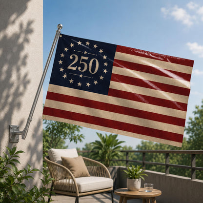 USA 250th Birthday Betsy Ross Flag, America 250 Celebration House Flag, 1776-2026 Patriotic Porch Decor, 13 Star US Anniversary Flag