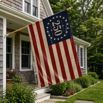 USA 250th Birthday Betsy Ross Flag, America 250 Celebration House Flag, 1776-2026 Patriotic Porch Decor, 13 Star US Anniversary Flag