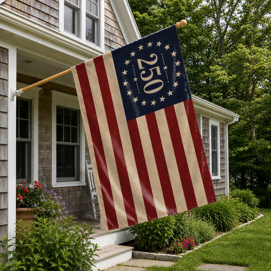 USA 250th Birthday Betsy Ross Flag, America 250 Celebration House Flag, 1776-2026 Patriotic Porch Decor, 13 Star US Anniversary Flag