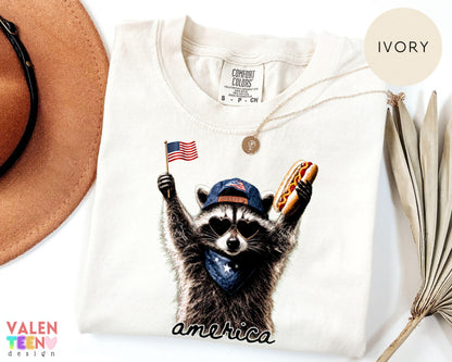 Comfort Colors® Feral Raccoon Shirt, Patriotic USA Tee, Funny Independence Day Apparel