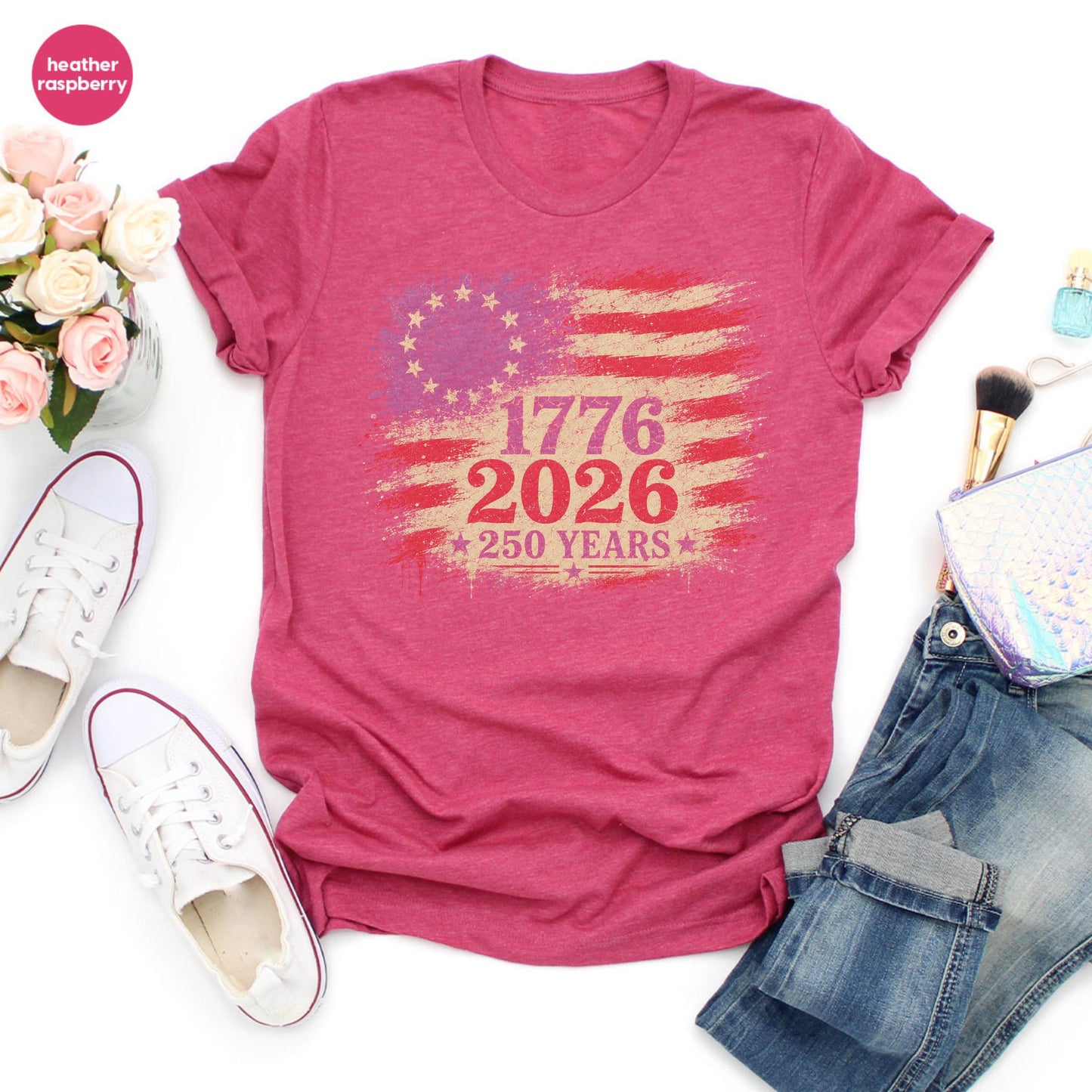 250th America Anniversary Shirt, 250 Years USA Flag Shirt, 1776 2026 T-shirt, America 250 Shirt, 1776 2026 Patriotic Tee, Semiquincentennial