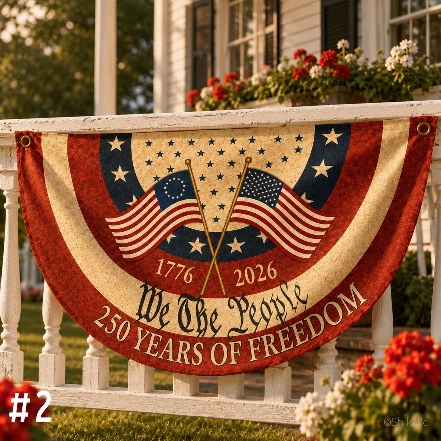 250th Anniversary Bunting Flag, 250th Anniversary Banner, We The People 1776 2026, Patriotic Porch Fence Semiquincentennial Decor