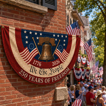 250th Anniversary Bunting Flag, 250th Anniversary Banner, We The People 1776 2026, Patriotic Porch Fence Semiquincentennial Decor