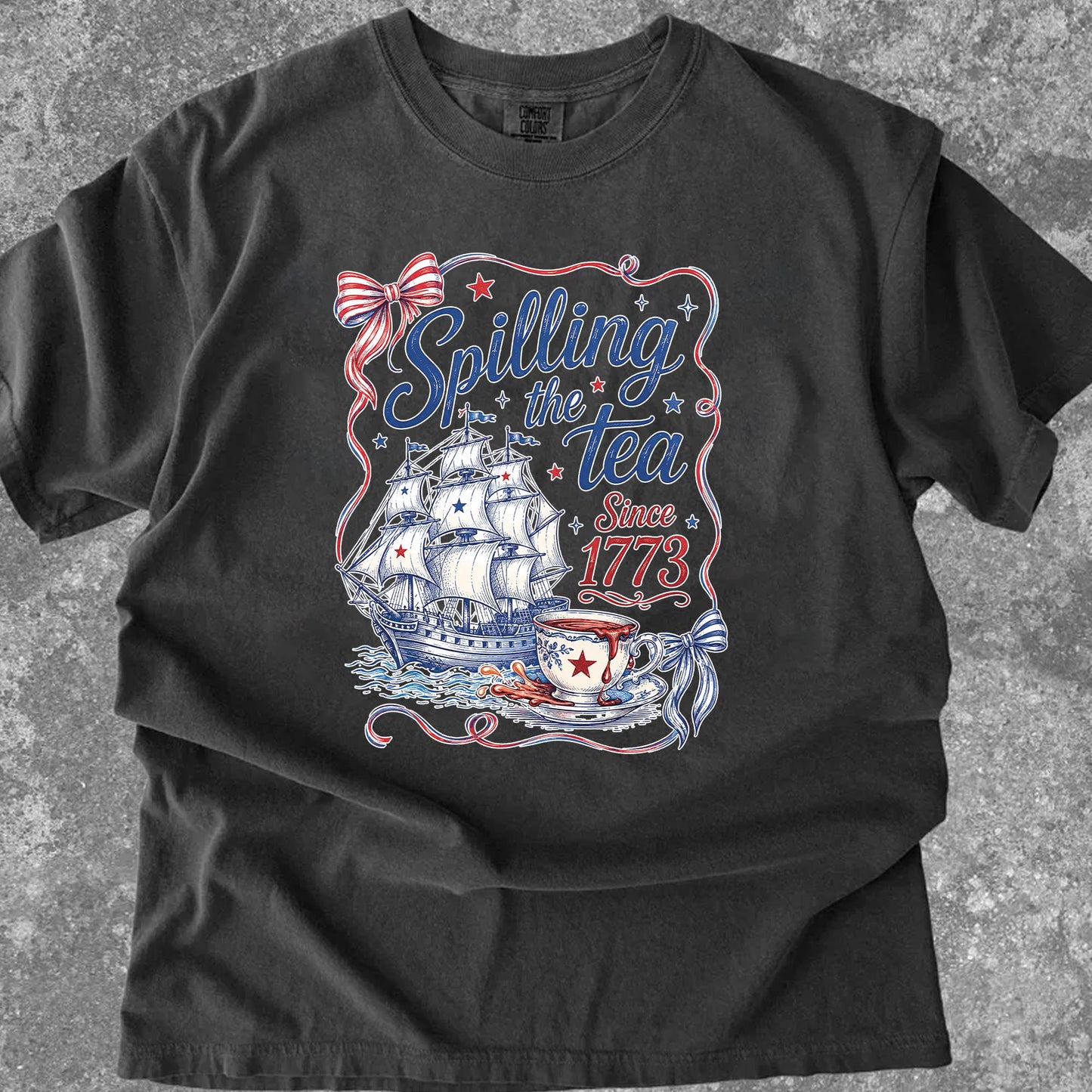 Spilling The Tea Since 1773 Vintage Us History Teacher T-Shirt