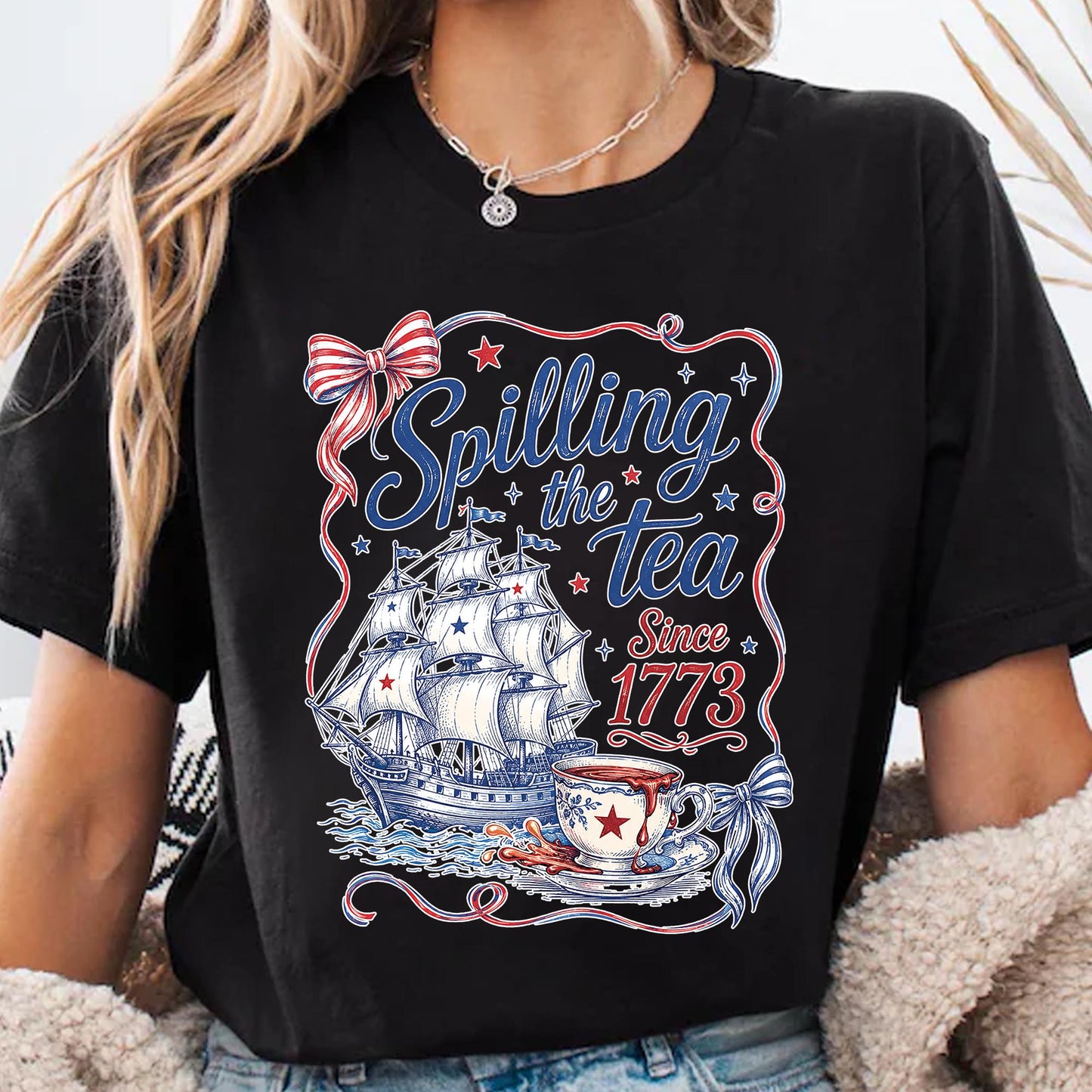 Spilling The Tea Since 1773 Vintage Us History Teacher T-Shirt