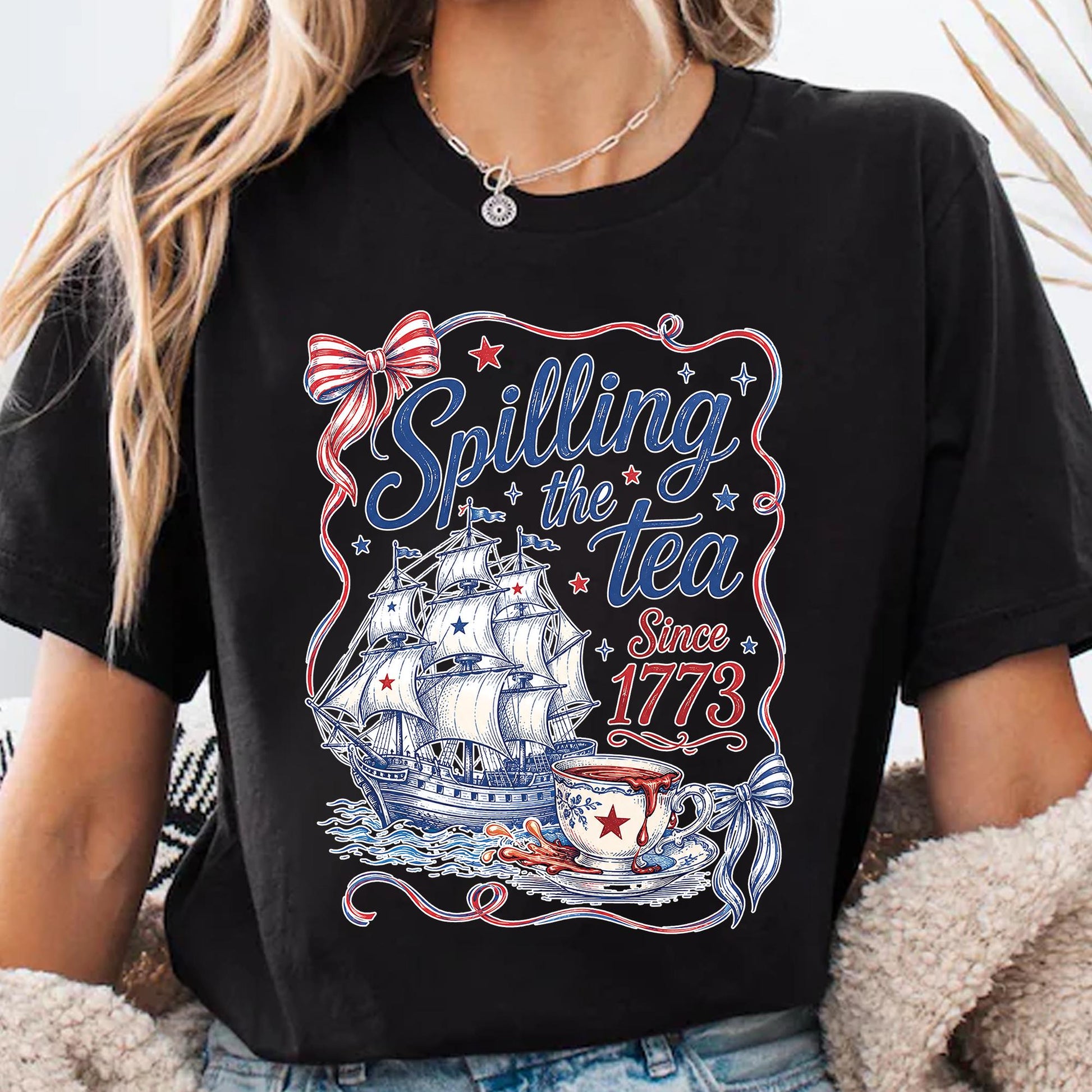 Spilling The Tea Since 1773 Vintage Us History Teacher T-Shirt