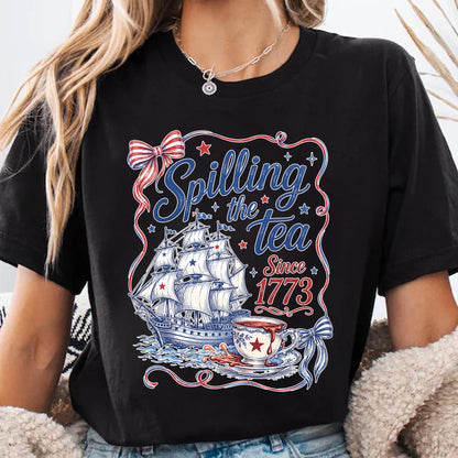 Spilling The Tea Since 1773 Vintage Us History Teacher T-Shirt