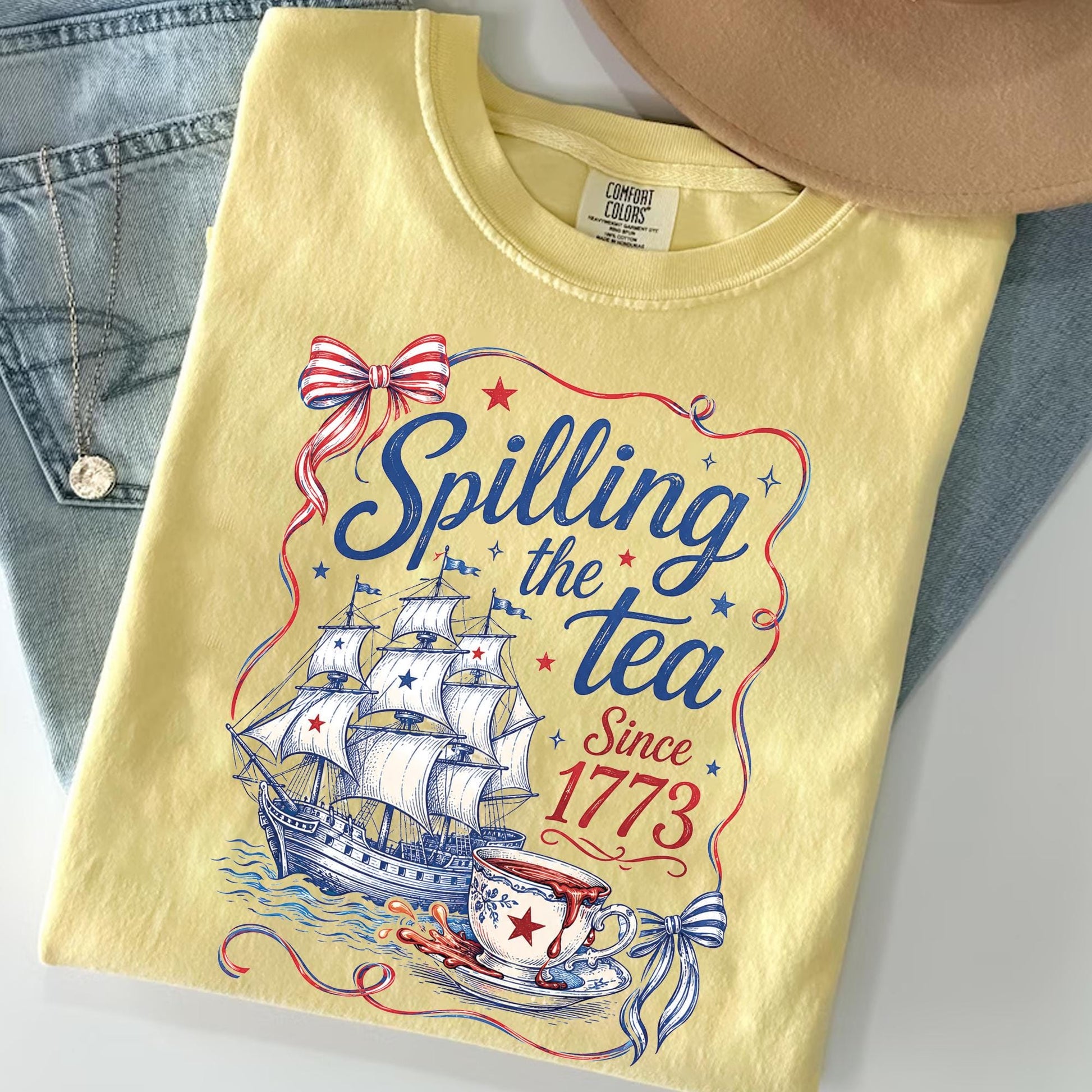 Spilling The Tea Since 1773 Vintage Us History Teacher T-Shirt