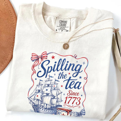 Spilling The Tea Since 1773 Vintage Us History Teacher T-Shirt