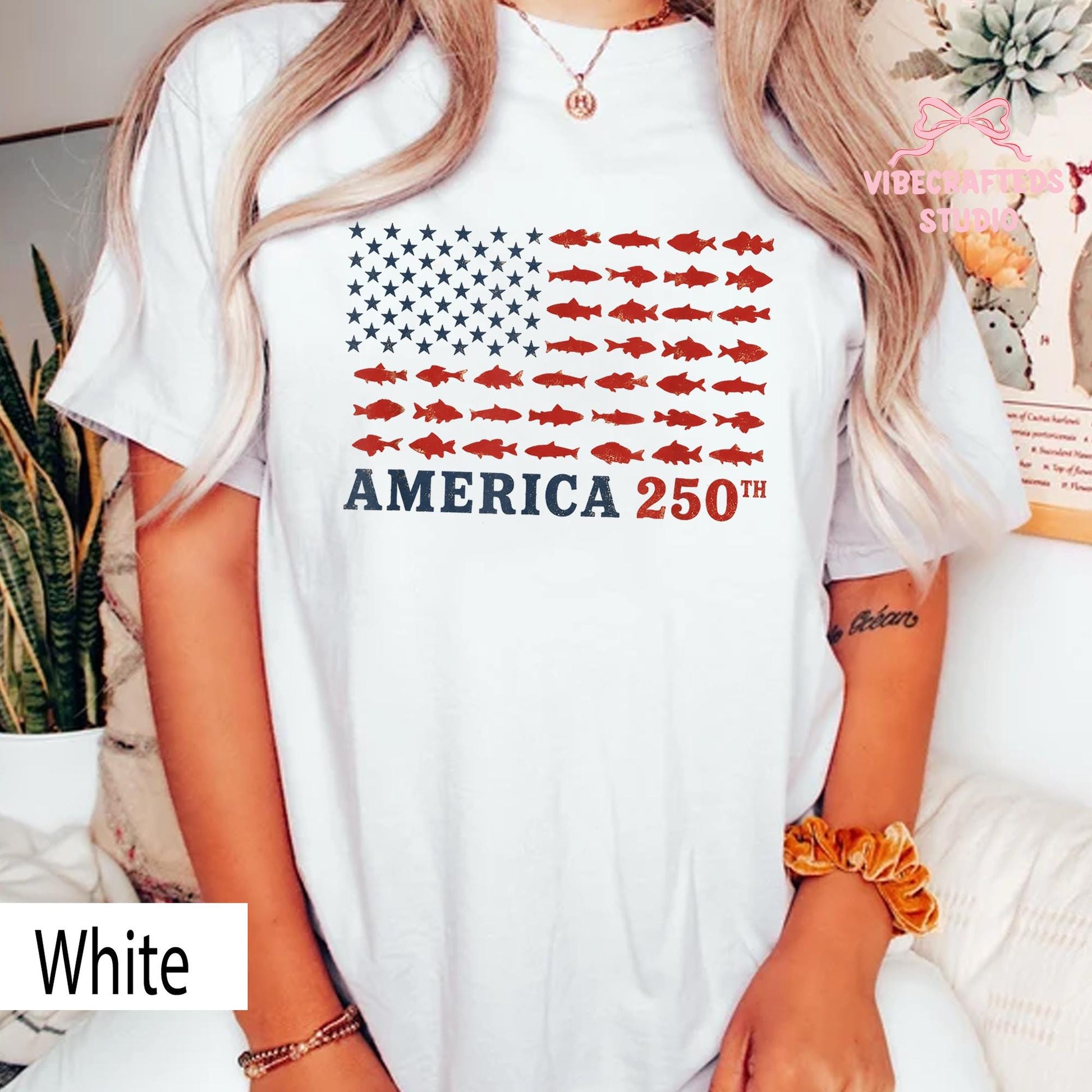 America 250th Fishing Flag Comfort Colors Shirt, USA 250 Years Fishing Tee, Patriotic Fisherman Unisex T-Shirt, 4th of July Angler Gift