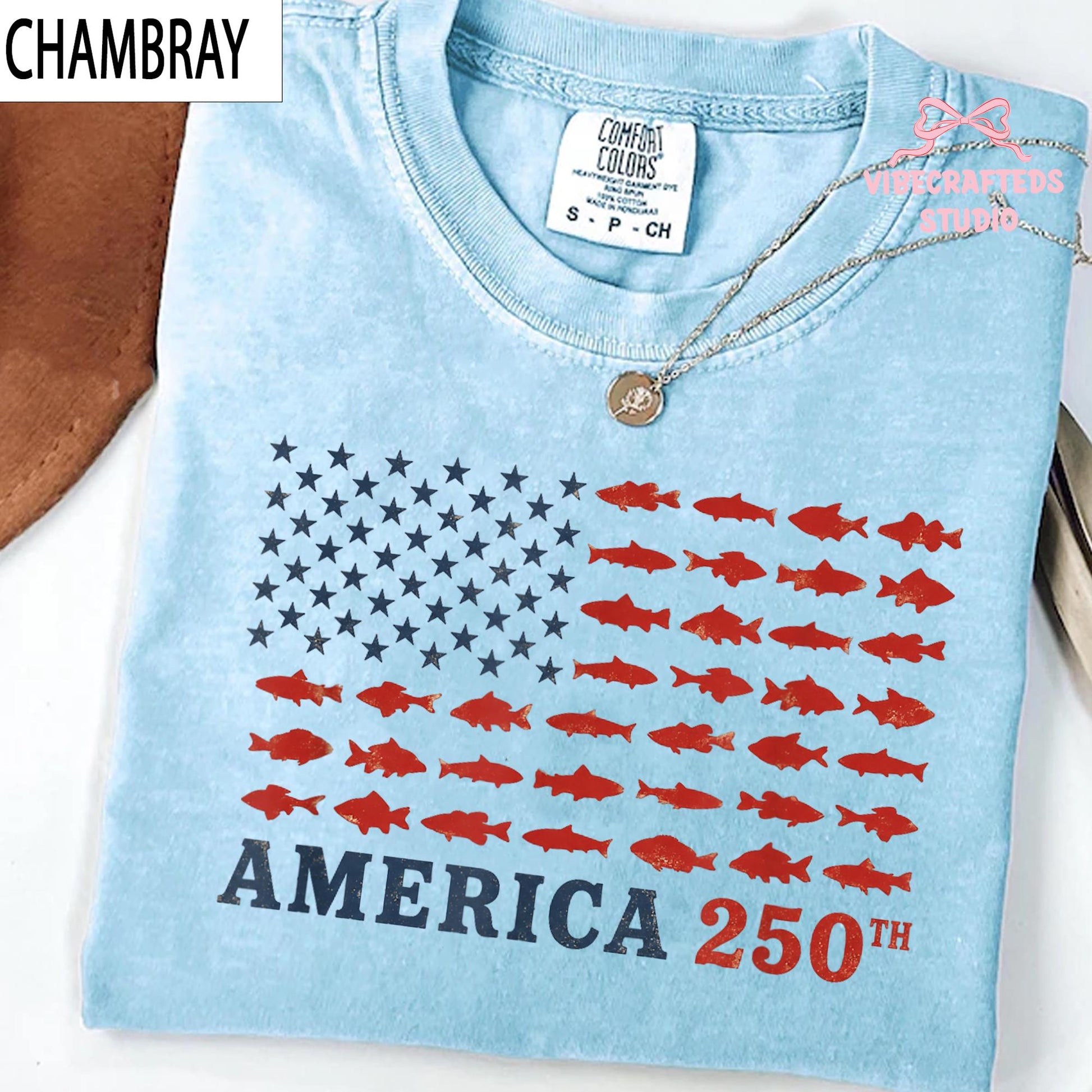 America 250th Fishing Flag Comfort Colors Shirt, USA 250 Years Fishing Tee, Patriotic Fisherman Unisex T-Shirt, 4th of July Angler Gift