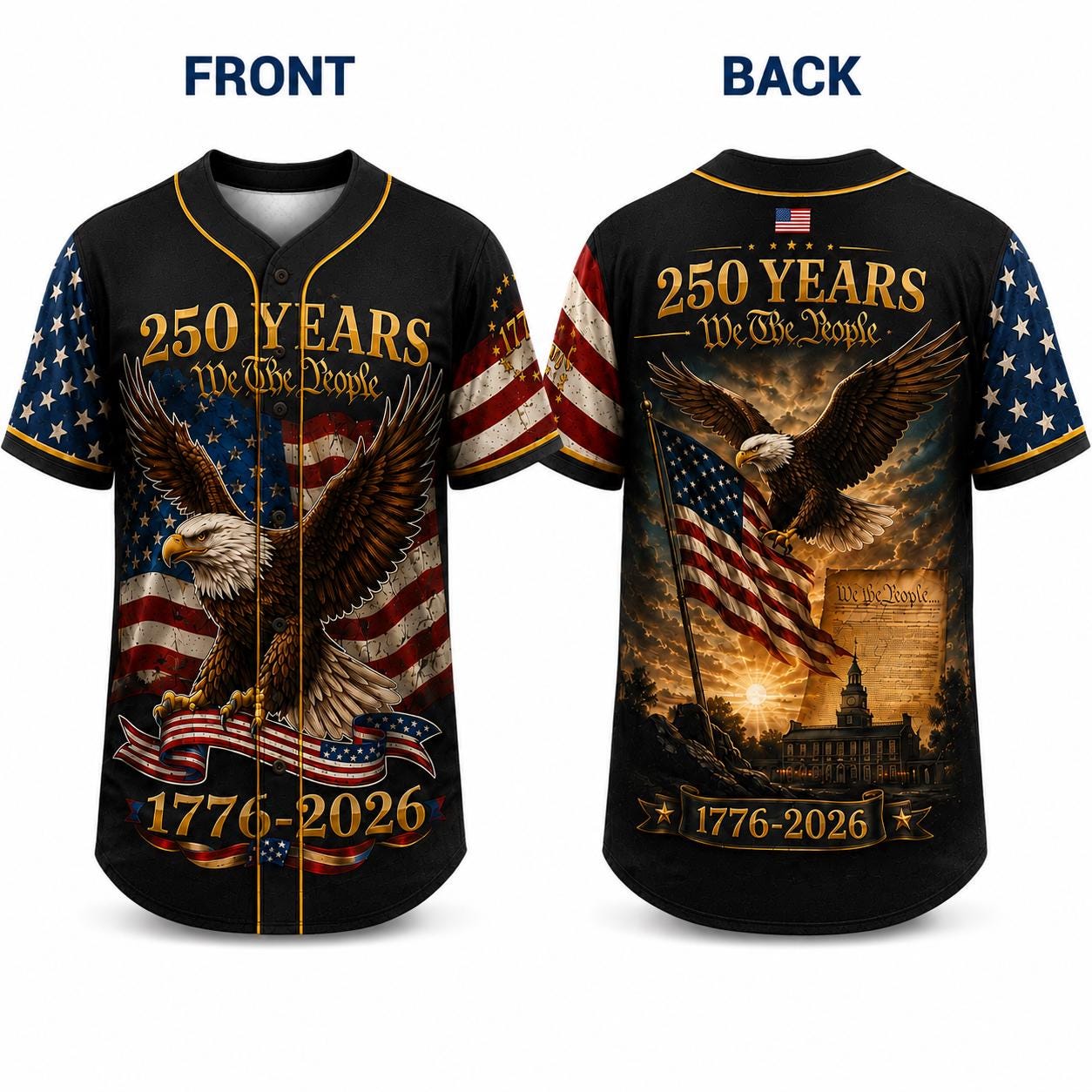 250th Anniversary Baseball Jersey, We The People Shirt, Independence Day Jersey, American Flag Shirt, Patriotic Family Set