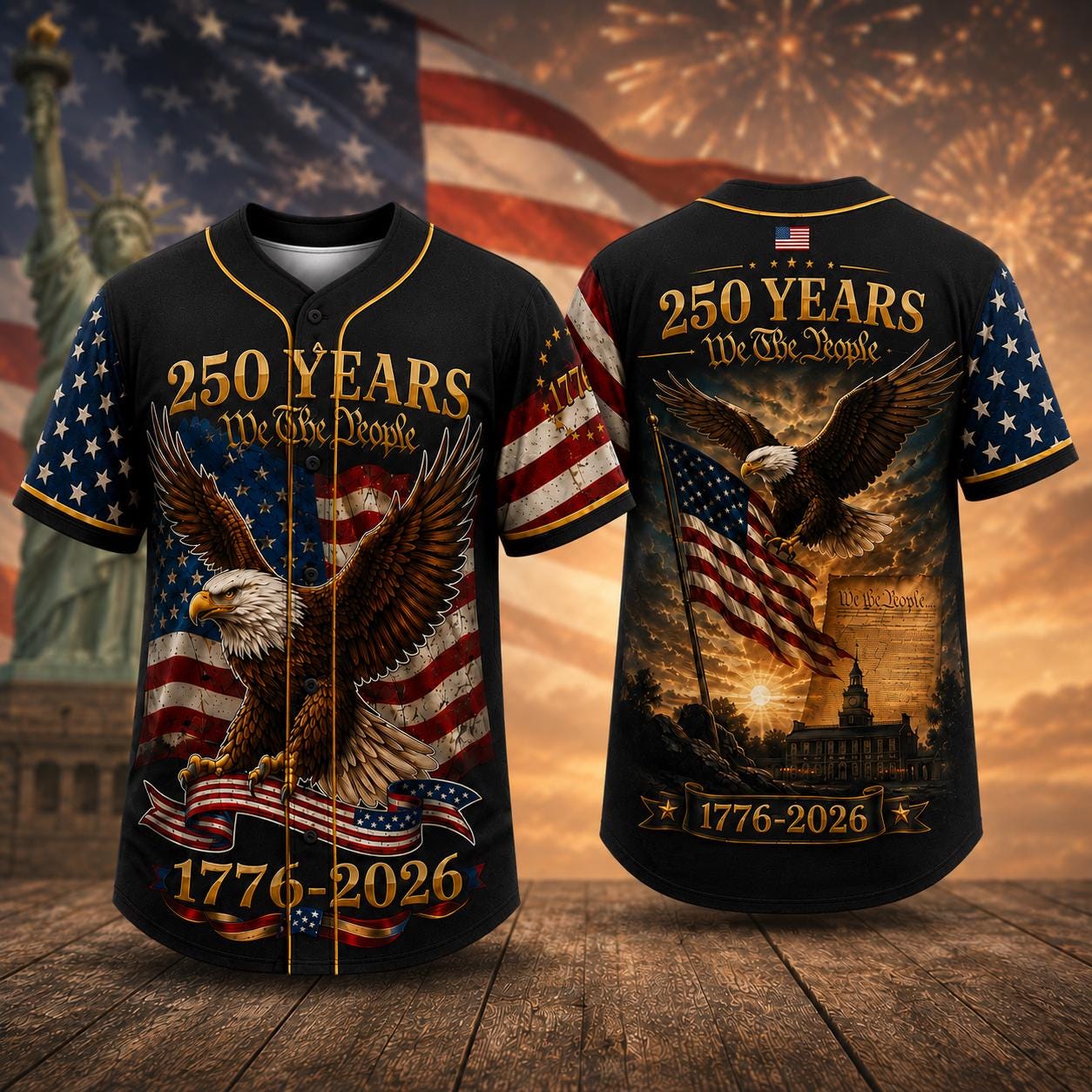 250th Anniversary Baseball Jersey, We The People Shirt, Independence Day Jersey, American Flag Shirt, Patriotic Family Set