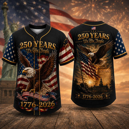 250th Anniversary Baseball Jersey, We The People Shirt, Independence Day Jersey, American Flag Shirt, Patriotic Family Set
