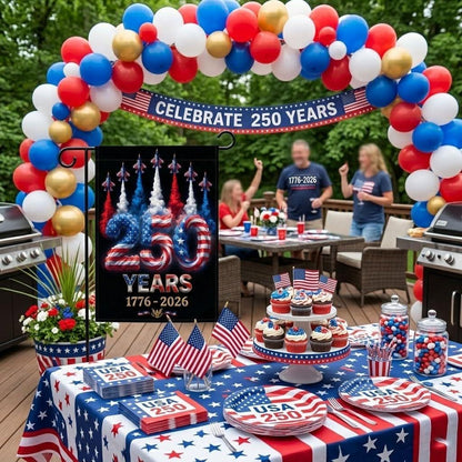 250 Anniversary USA Flag Made In USA, Patriotic House Flags 12x18 Double Sided, 250th Anniversary USA Gifts, 250 Anniversary Usa Yard Flag