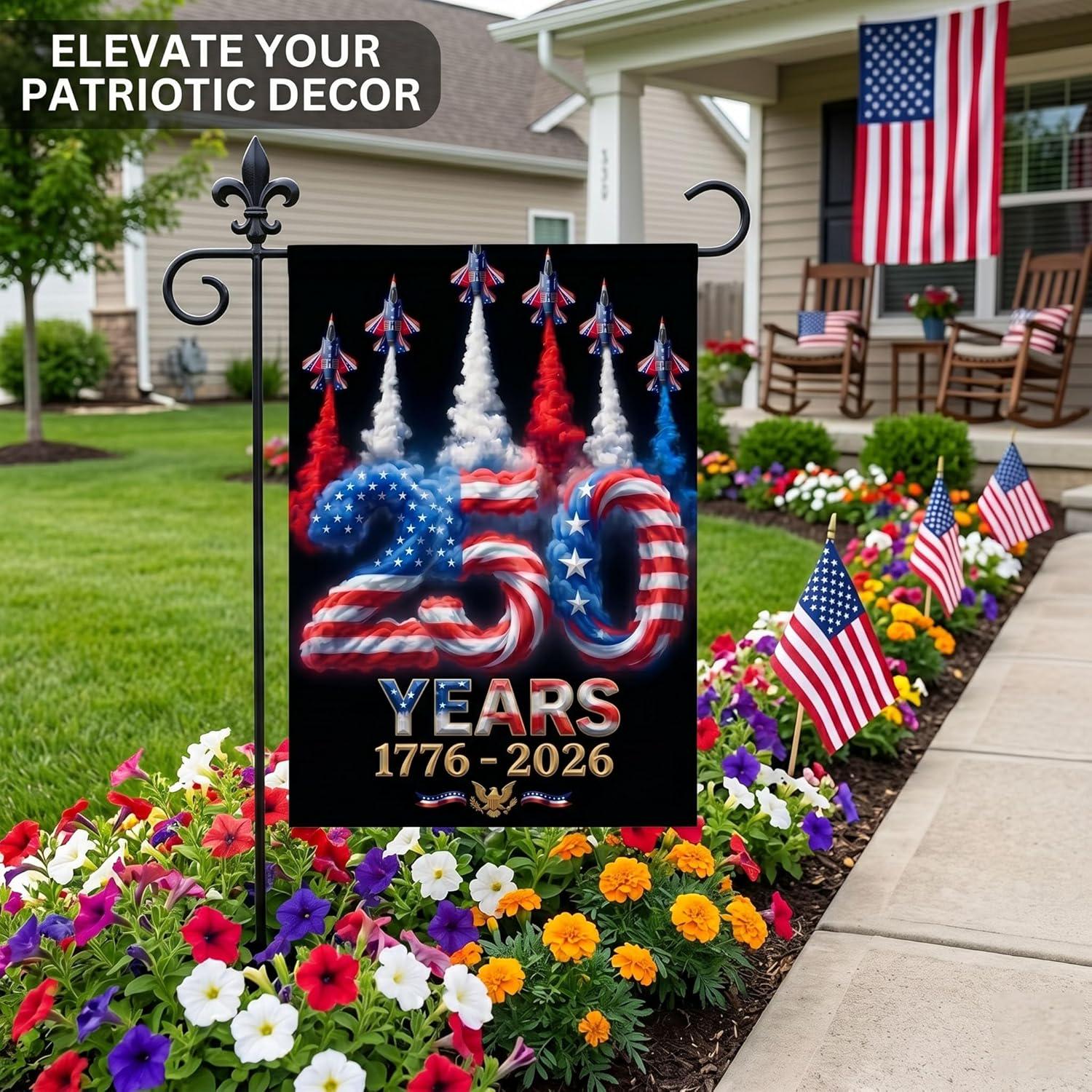 250 Anniversary USA Flag Made In USA, Patriotic House Flags 12x18 Double Sided, 250th Anniversary USA Gifts, 250 Anniversary Usa Yard Flag