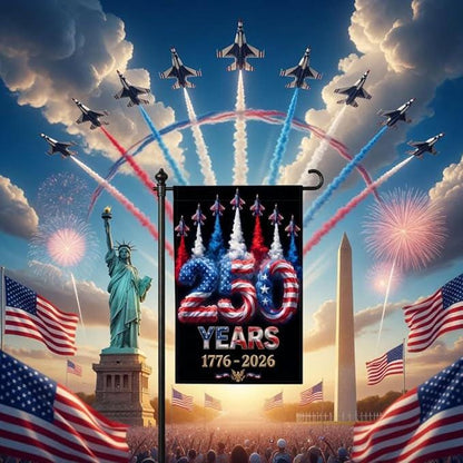 250 Anniversary USA Flag Made In USA, Patriotic House Flags 12x18 Double Sided, 250th Anniversary USA Gifts, 250 Anniversary Usa Yard Flag