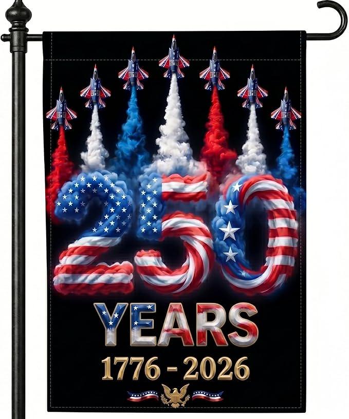 250 Anniversary USA Flag Made In USA, Patriotic House Flags 12x18 Double Sided, 250th Anniversary USA Gifts, 250 Anniversary Usa Yard Flag