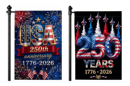 250 Anniversary USA Flag Made In USA, Patriotic House Flags 12x18 Double Sided, 250th Anniversary USA Gifts, 250 Anniversary Usa Yard Flag