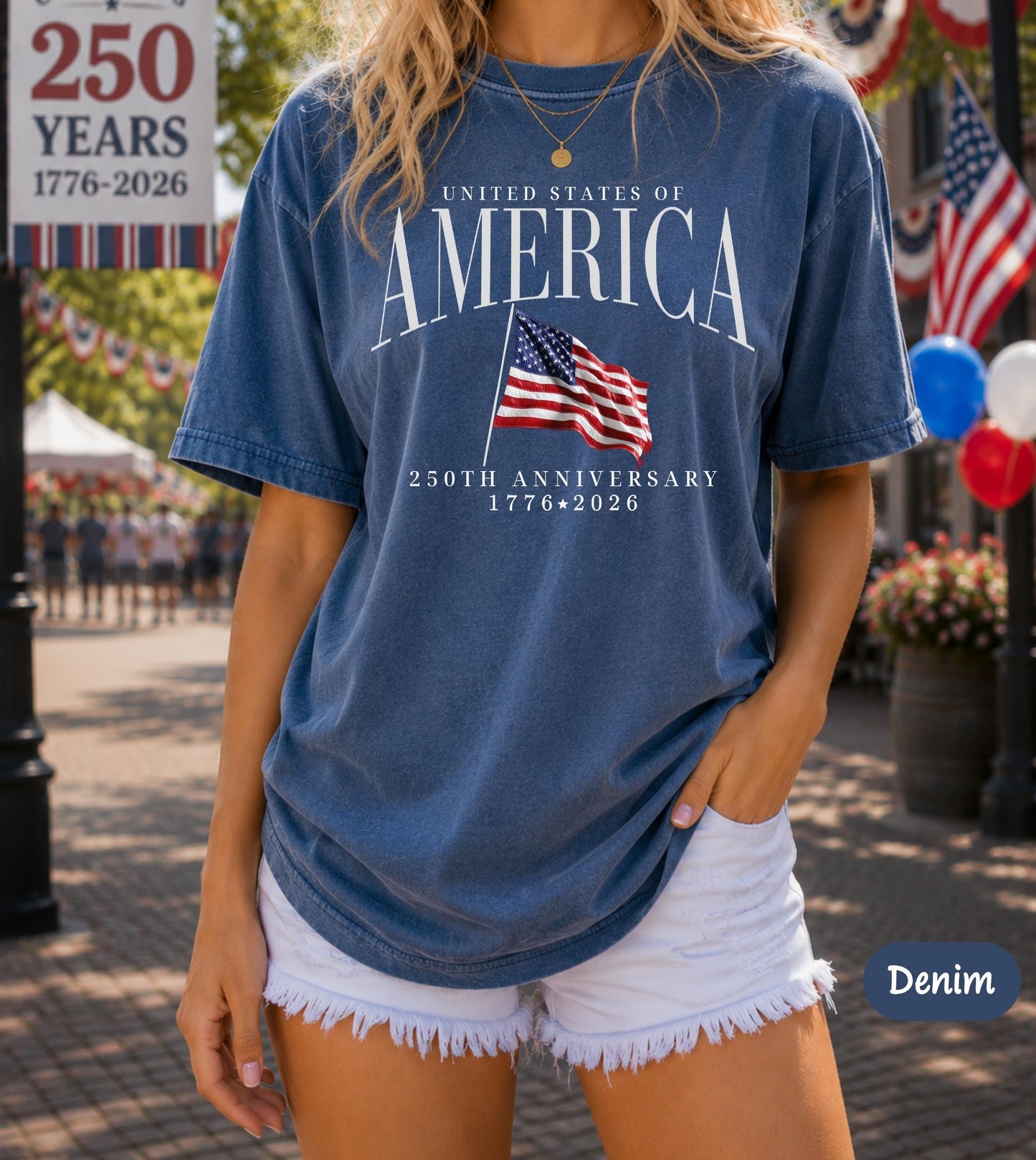 America's Semiquincentennial Shirt,USA 250th Anniversary T-Shirt, Patriotic Graphic Tee,Vintage Style 4th of July T-Shirt, Summer Gift CC001