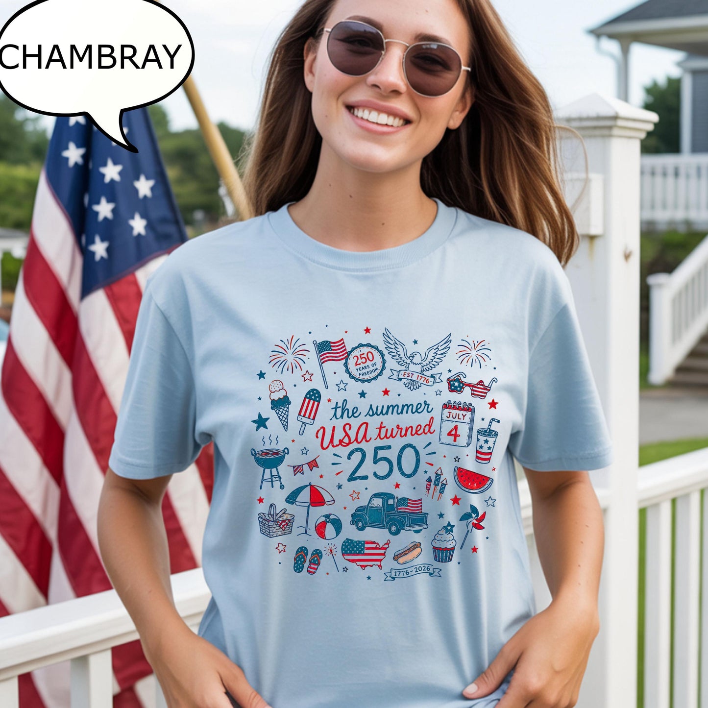 Comfort Colors® The Summer USA Turned T-Shirt, America 250th Birthday Shirt, 4th Of July Shirt