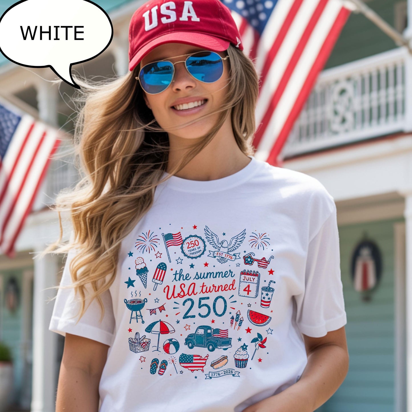 Comfort Colors® The Summer USA Turned T-Shirt, America 250th Birthday Shirt, 4th Of July Shirt