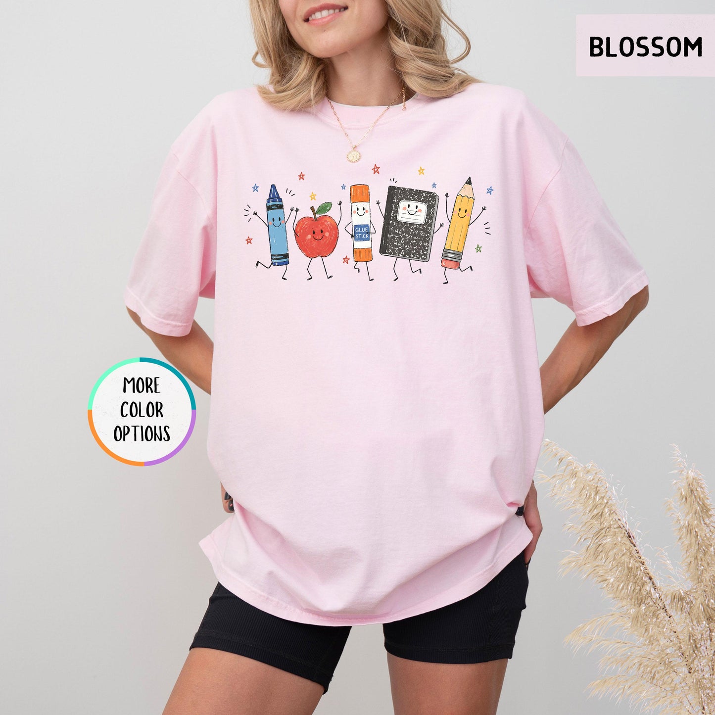 Comfort Colors® Funny Teacher Life Shirt, Back To School Gift, Preschool Teacher School Supplies T-shirt, Crayon Apple Pencil Notebook Shirt