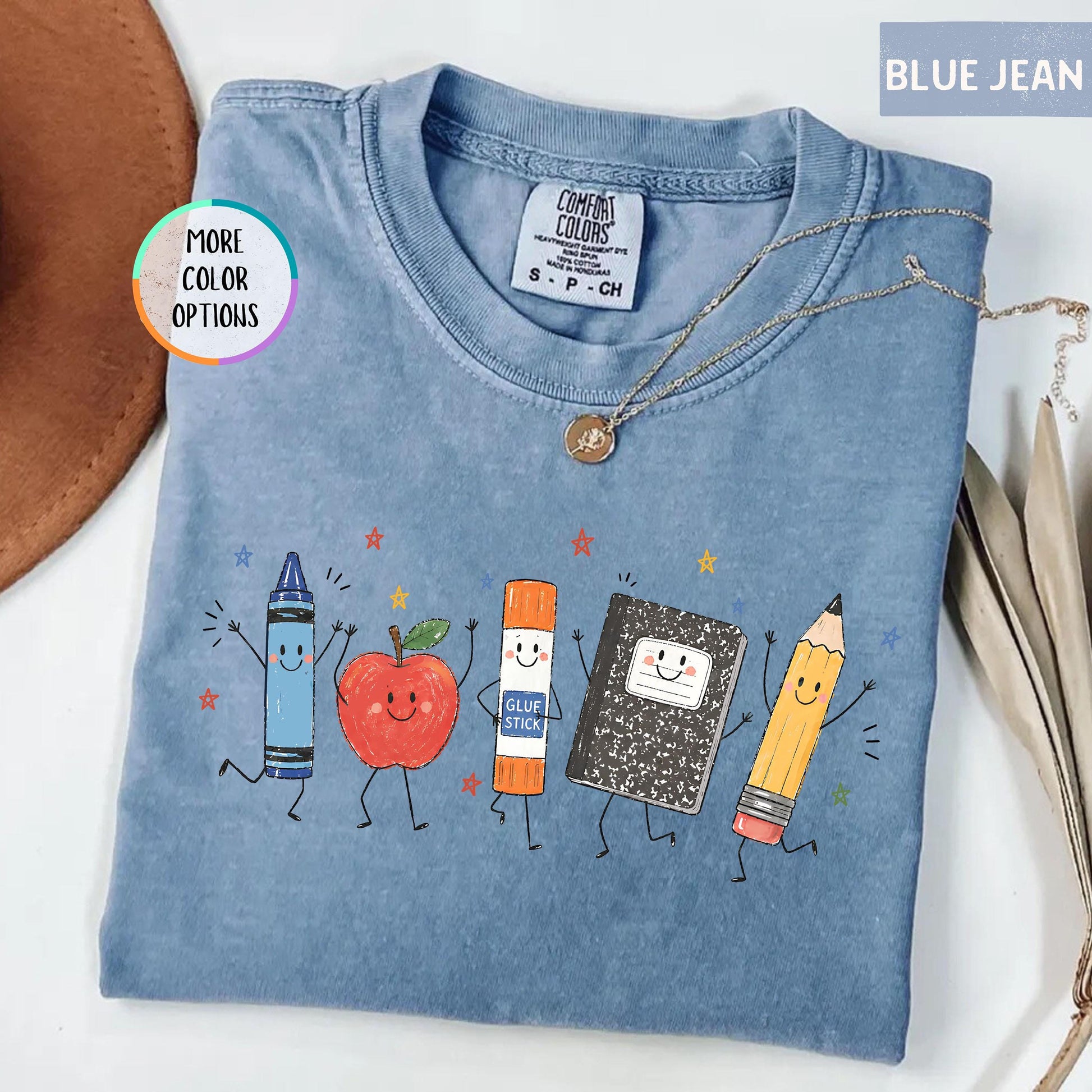 Comfort Colors® Funny Teacher Life Shirt, Back To School Gift, Preschool Teacher School Supplies T-shirt, Crayon Apple Pencil Notebook Shirt